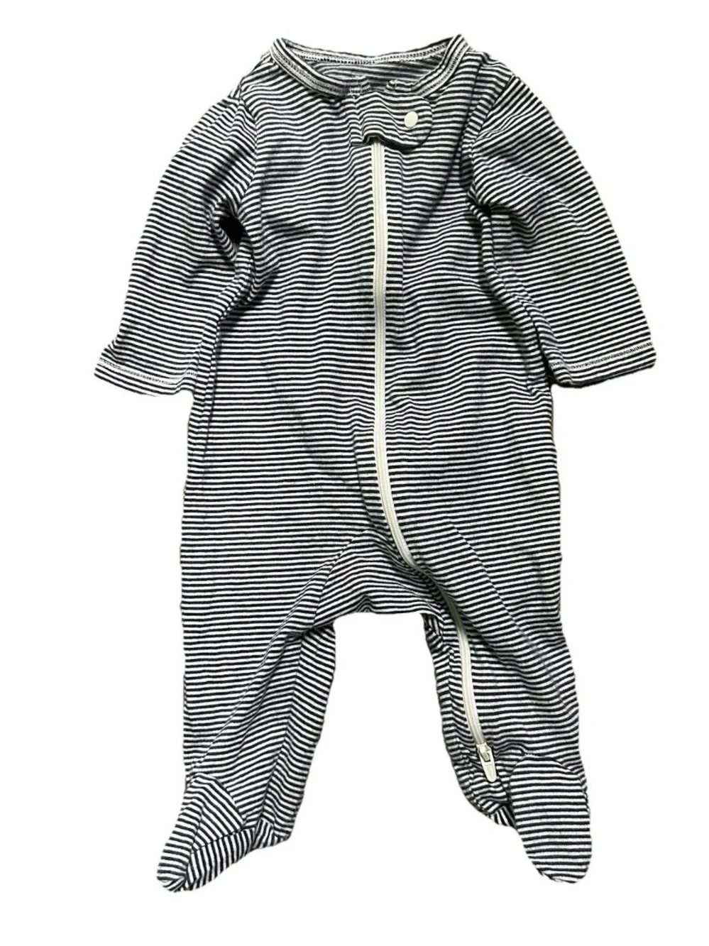 Baby Boy Footie Pajamas Ribbed Striped Dinosaurs 2 Way Zipper Size 3 Months